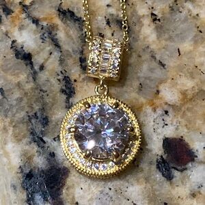 Gold Over 925 Silver CZ Necklace